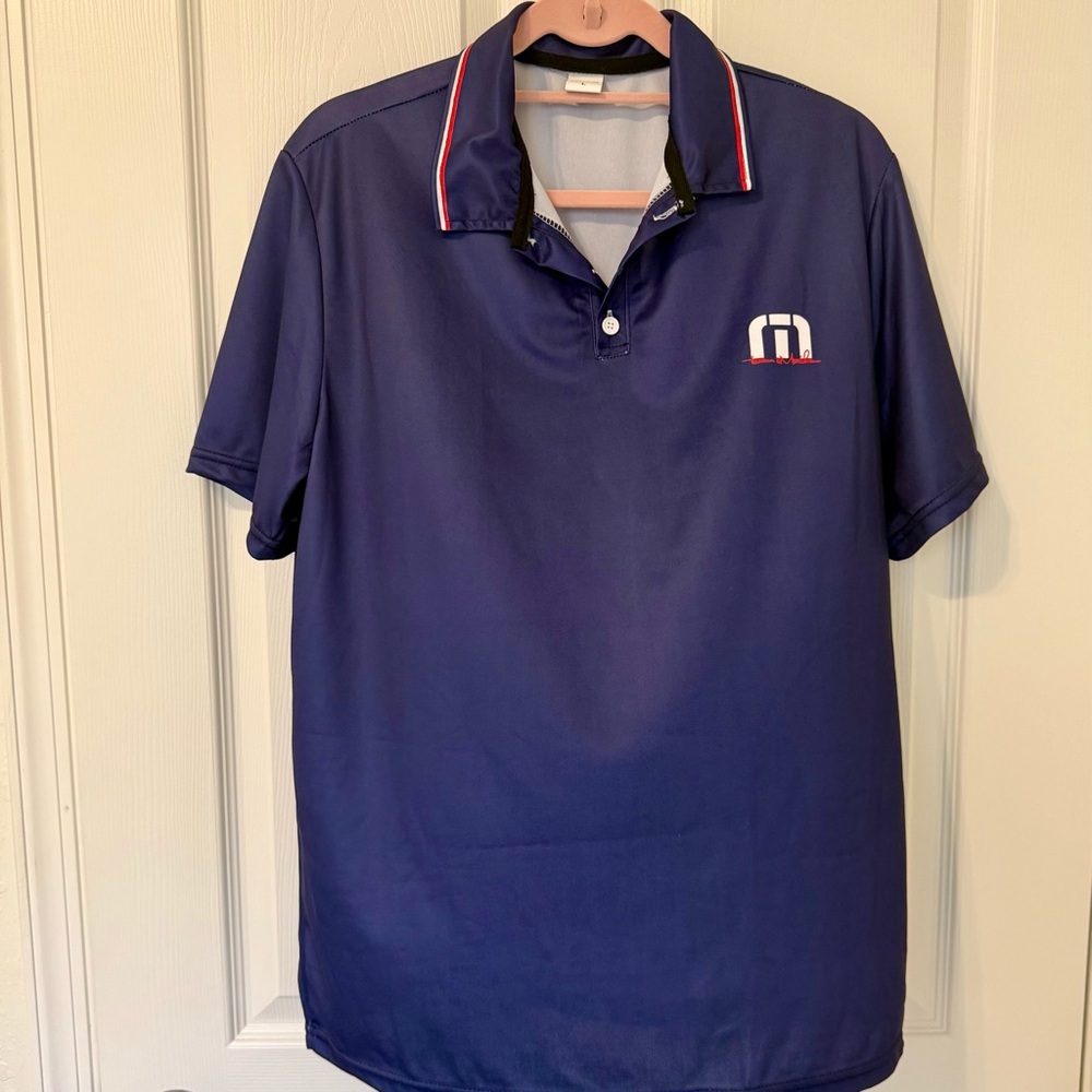 Men's Navy Performance Polo with Contrast Trim